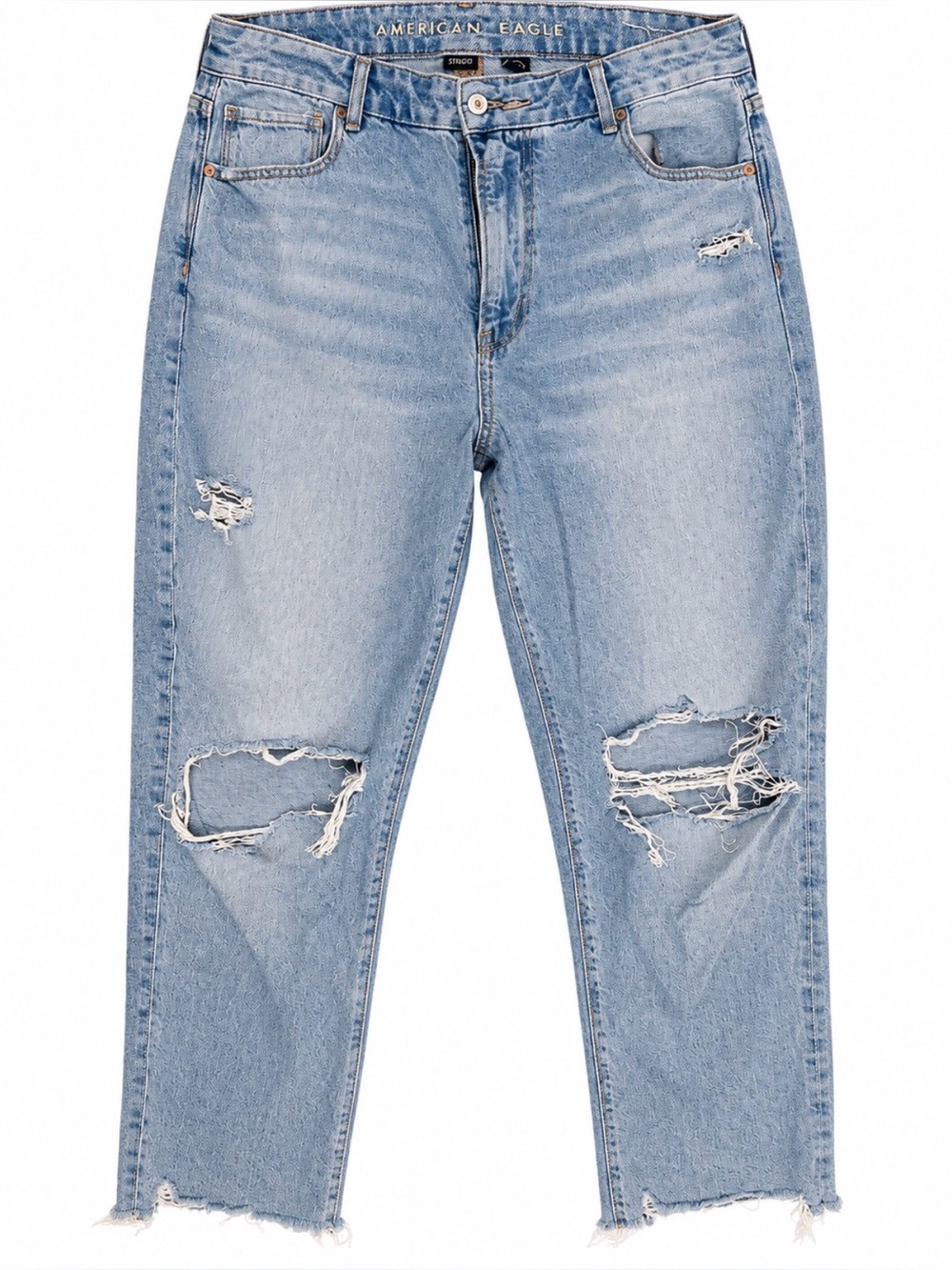 American Eagle Outfitters Light Wash Ripped Boyfriend Jeans